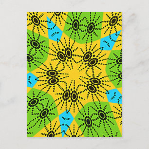 Carte Postale Motif Traditionnel Élégant d'Araignée Inspiré de l