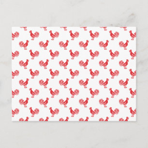 Carte Postale Motif transparent Red Roosters