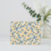 Carte Postale Motif triangle gris jaune (Debout devant)