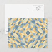 Carte Postale Motif triangle gris jaune (Devant / Derrière)