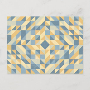 Carte Postale Motif triangle gris jaune