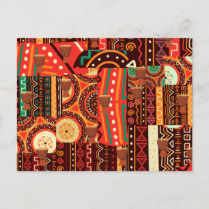 Carte Postale Motif tribal Afrocentrique Kente