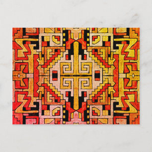 Carte Postale Motif Tribal/Ethnique Géométrique