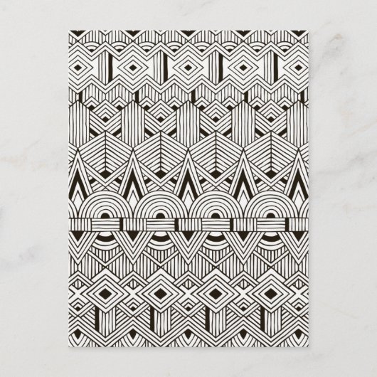 Carte Postale Motif tribal inspiré (Devant)