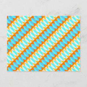Carte Postale Motif turquoise bleu orange jaune coloré