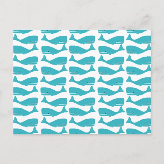 Carte postale Motif Turquoise Blue Whale (Devant)