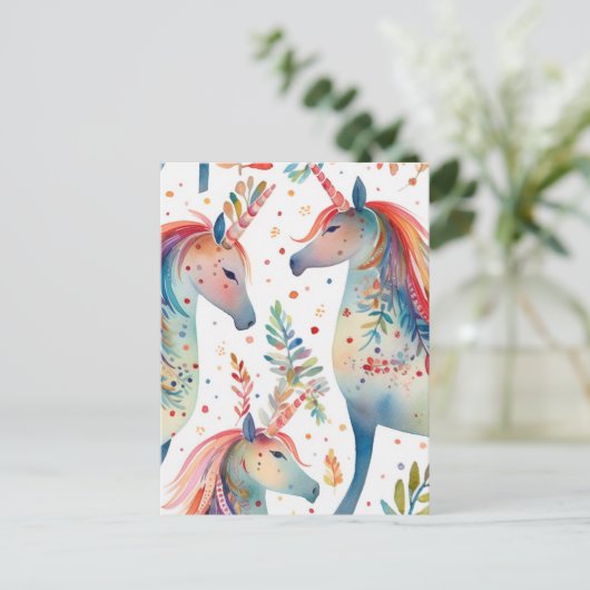 Carte Postale Motif Unicorn (Debout devant)