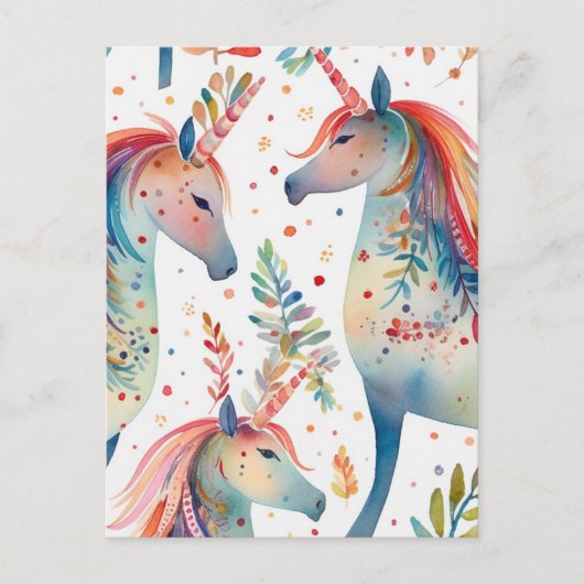 Carte Postale Motif Unicorn (Devant)