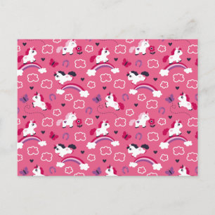 Carte Postale Motif Unicorns mignons