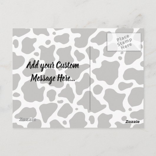 Carte postale Motif Vache (Dos)