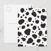 Carte Postale Motif Vache Noir Blanc (Devant / Derrière)