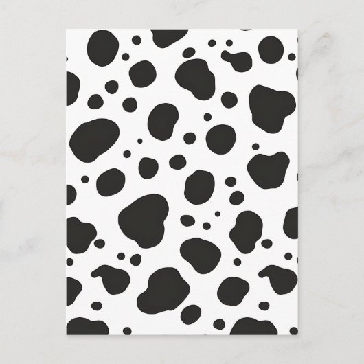 Carte Postale Motif Vache Noir Blanc (Devant)