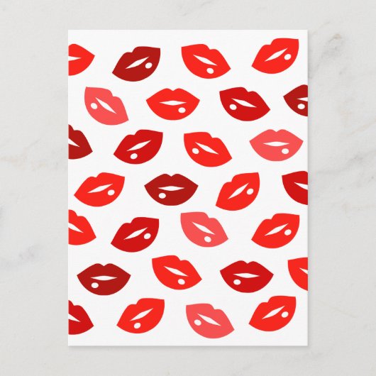 Carte Postale Motif vectoriel des lèvres rouges baiser (Devant)