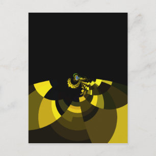 Carte Postale Motif vectoriel opulent Impression d'art noir et o