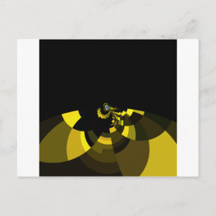 Carte Postale Motif vectoriel opulent Impression d'art noir et o