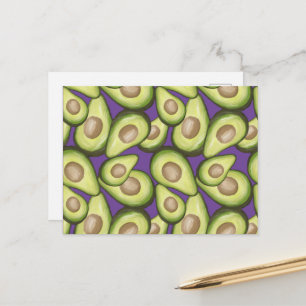 Carte Postale Motif Vegan Avocado frais et gourmand