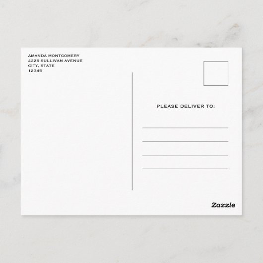 Carte Postale Motif vert Flamants roses rose Pastel (Dos)