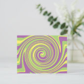 Carte Postale Motif vert jaune et violet (Debout devant)