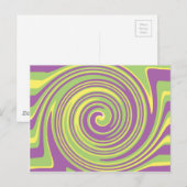 Carte Postale Motif vert jaune et violet (Devant / Derrière)