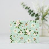 Carte Postale Motif vintage de fleurs de printemps (Debout devant)