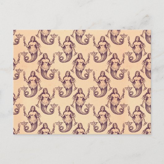 Carte Postale Motif vintage de sirène (Devant)