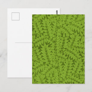 Carte Postale Motif vintage feuille verte de William Morris Bran