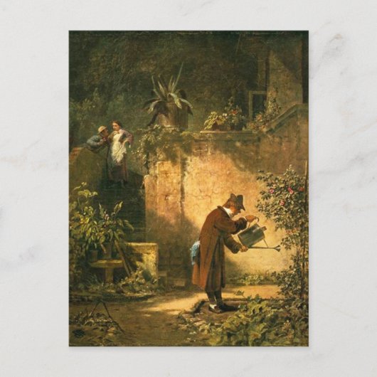 Carte Postale Motif vintage - Louveur de fleurs - Spitzweg (Devant)