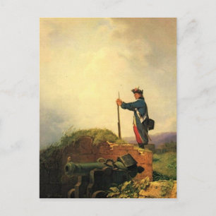 Carte Postale Motif vintage - Soldat de canon à Yawning