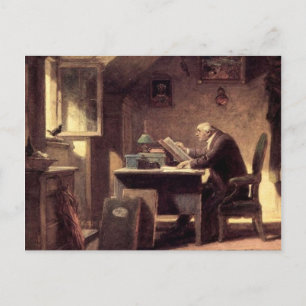 Carte Postale Motif vintage - Un visiteur - Spitzweg