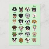 Carte Postale Motif visage de chien st patrick (Devant)