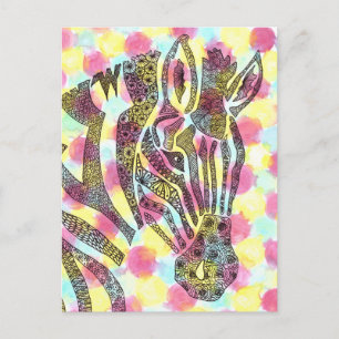 Carte Postale Motif Zebra Tessellation