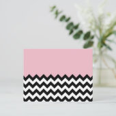 Carte Postale Motif Zigzag noir et blanc, Chevron, rose (Debout devant)