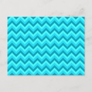 Carte Postale Motif zigzag turquoise et sarcelle.