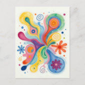 Carte Postale Motifs Abstraits Colorés (Devant)