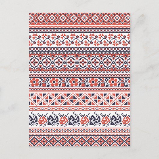 Carte Postale Motifs de conception de point de croix (Devant)