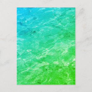 Carte Postale Motifs d'eau de piscine Art néon vert Abstrait Ten