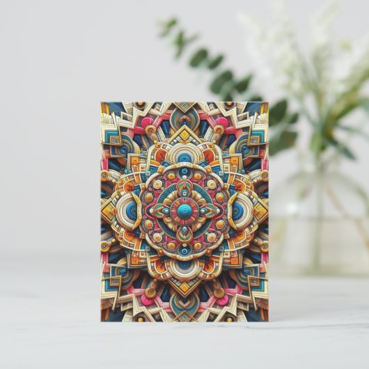 Carte Postale Motifs géométriques complexes (Debout devant)