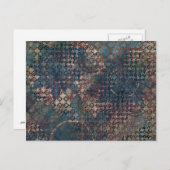 Carte Postale Motifs grungy avec des patchwork de Textures (Devant / Derrière)