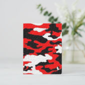 Carte Postale Motifs rouges de camouflage (Debout devant)