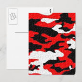 Carte Postale Motifs rouges de camouflage (Devant / Derrière)