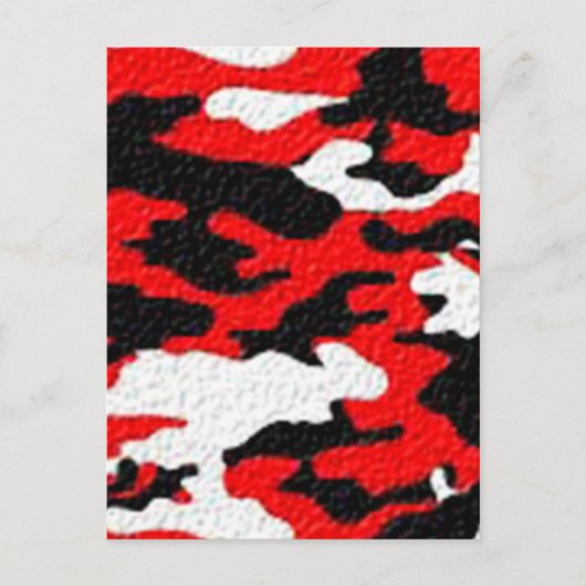 Carte Postale Motifs rouges de camouflage (Devant)