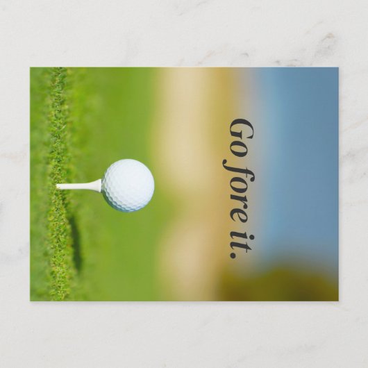 Carte postale motivante de golf « Allez-y ! » (Devant)