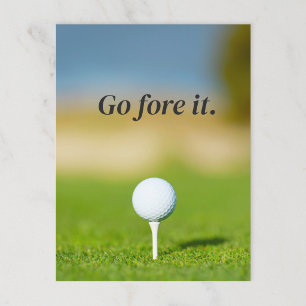 Carte postale motivante de golf avec un jeu de mot