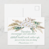 Carte postale motivante de verset biblique Thessal (Devant / Derrière)