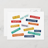 Carte Postale Motivation amusante Vacances Voyage Mots (Devant / Derrière)