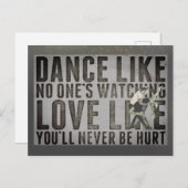 Carte Postale Motivation Danser Couple Slogan (Devant / Derrière)