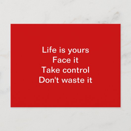 Carte Postale Motivation de la vie (Devant)