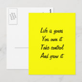 Carte Postale Motivation de la vie (Devant / Derrière)
