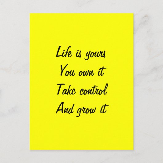 Carte Postale Motivation de la vie (Devant)
