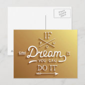 Carte Postale Motivation de l'inspiration de rêve (Devant / Derrière)